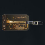 Euphonium name brass instrument case luggage tag<br><div class="desc">A modern photograph of a Euphonium brass band musical instrument. Luggage tag sturdy and suitable to tie around your instrument case for travel and school. For musicians or music students or lovers of classical music.</div>
