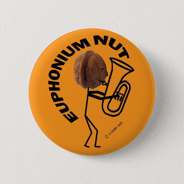Euphonium Nut 6 Cm Round Badge (Front)