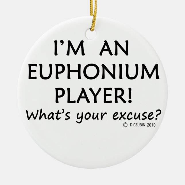 Euphonium Player Excuse Ceramic Tree Decoration (Front)
