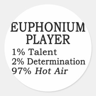 Euphonium Player Hot Air Classic Round Sticker