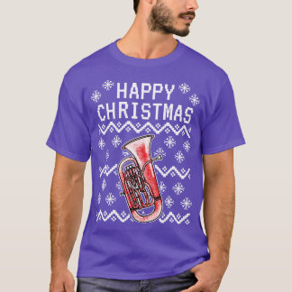 Euphonium Ugly Christmas Euphoniumist Brass Musici T-Shirt