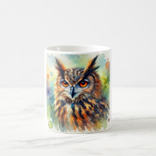 Eurasian eagle owl 180924AREF150 - Watercolor Coffee Mug