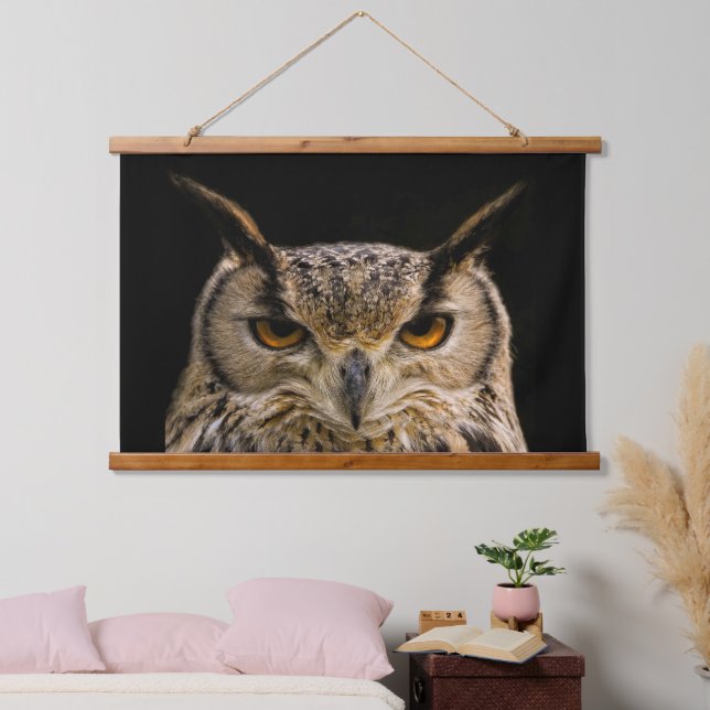 Eurasian Eagle Owl  Hanging Tapestry (Bedroom)