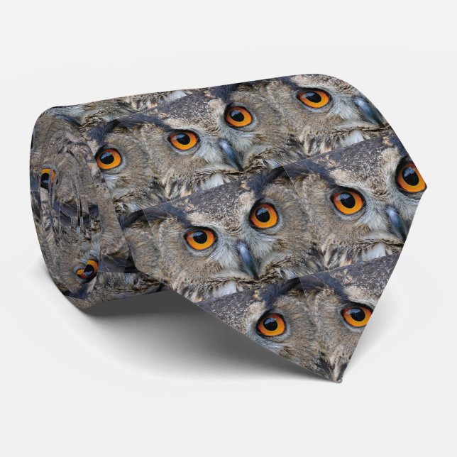 Eurasian Eagle Owl Tie (Rolled)