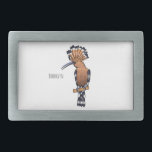 Eurasian hoopoe bird cartoon illustration  belt buckle<br><div class="desc">Eurasian hoopoe bird cartoon illustration</div>