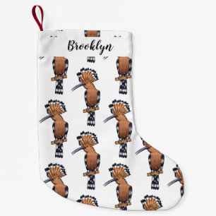 Eurasian hoopoe bird cartoon illustration small christmas stocking