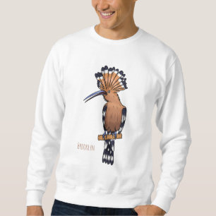 Eurasian hoopoe bird cartoon illustration  sweatshirt