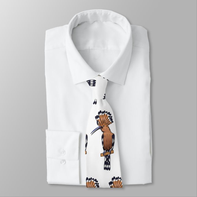 Eurasian hoopoe bird cartoon illustration  tie (Tied)