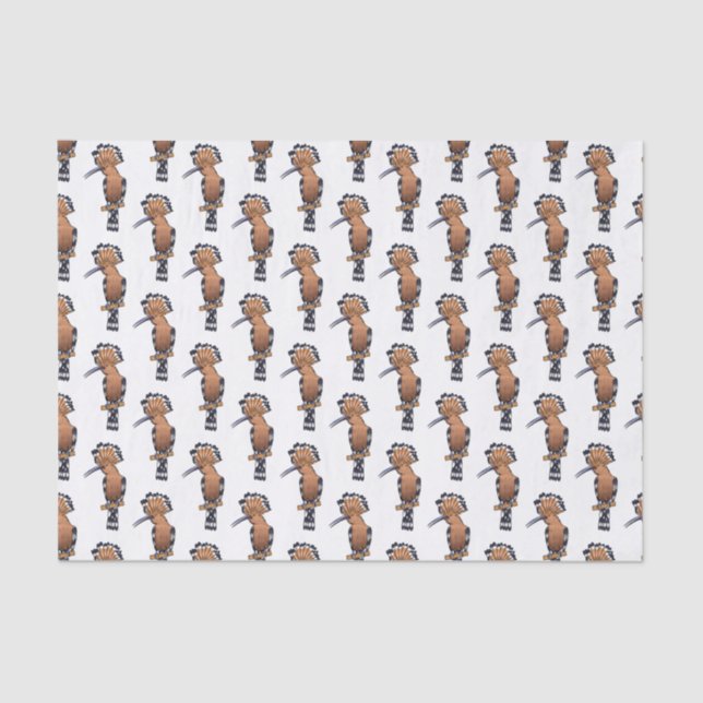 Eurasian hoopoe bird cartoon illustration tissue paper (Front)