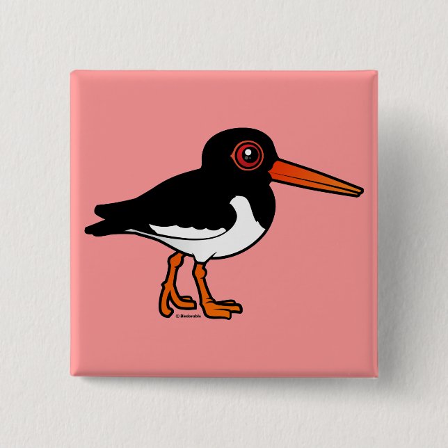 Eurasian Oystercatcher 15 Cm Square Badge (Front)