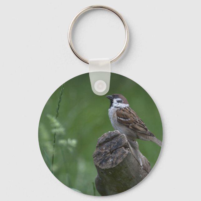 Eurasian Tree Sparrow Key Ring (Front)
