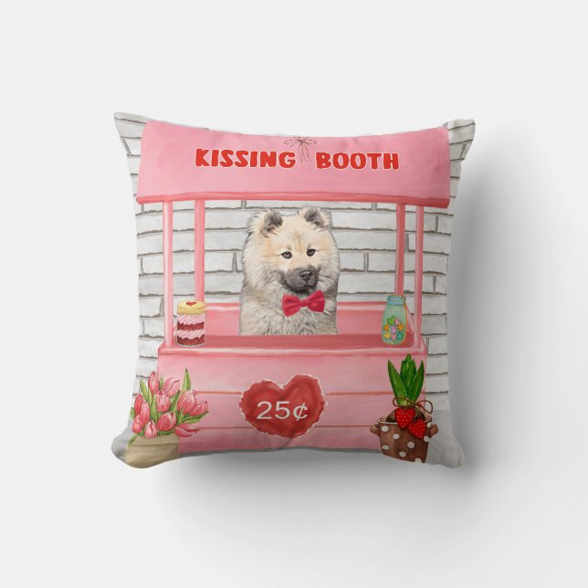 Eurasier Dog Valentine's Day Kissing Booth  Cushion (Front)