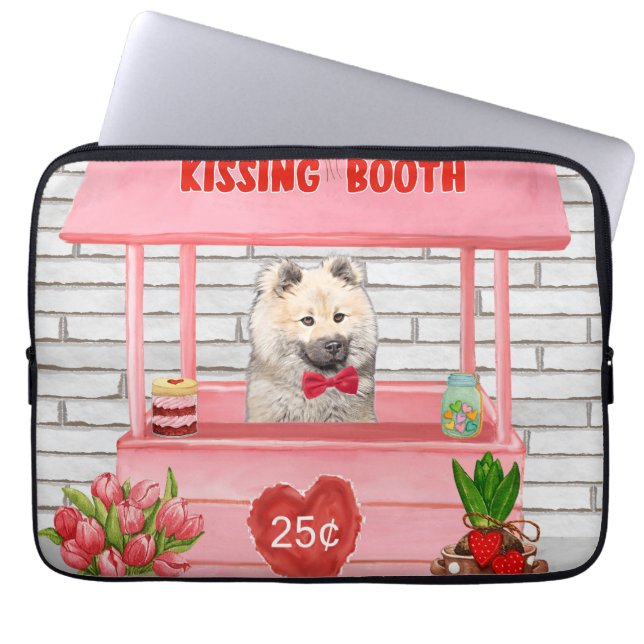 Eurasier Dog Valentine's Day Kissing Booth Laptop Sleeve (Front)