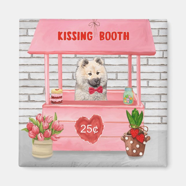 Eurasier Dog Valentine's Day Kissing Booth Magnet (Front)