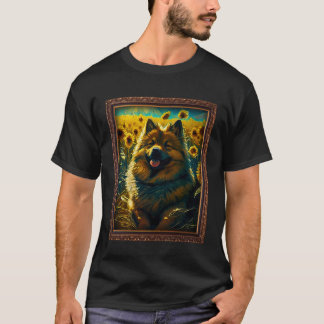 Eurasier Painting Sunflower Flower Mom Women Flora T-Shirt
