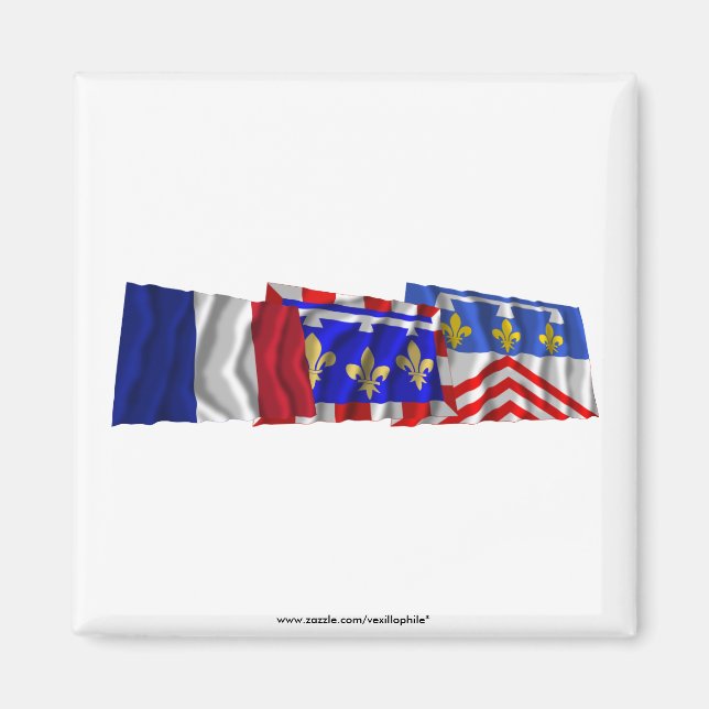 Eure-et-Loir, Centre & France flags Magnet (Front)