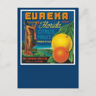 Eureka Brand Florida Citrus Fruit Postcard
