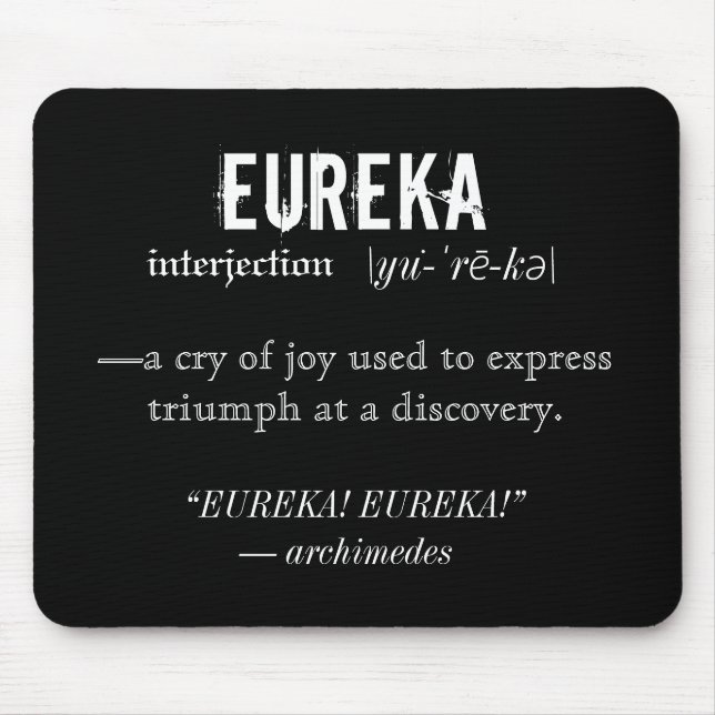 Eureka Definition Archimedes Principle Science Mouse Mat (Front)