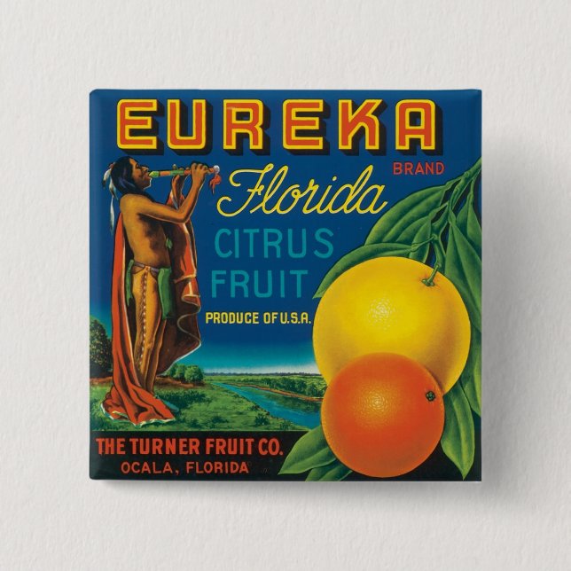 Eureka Florida Citrus Fruit 15 Cm Square Badge (Front)