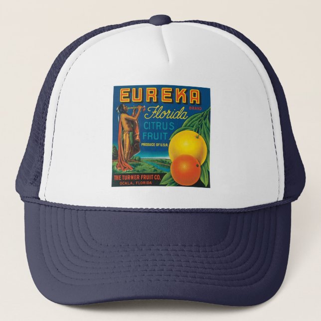 Eureka Florida Citrus Fruit Trucker Hat (Front)