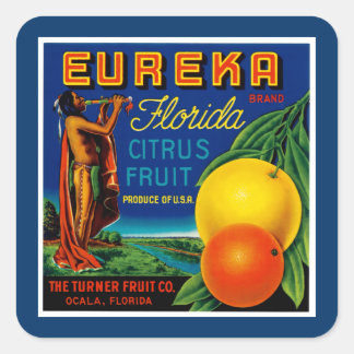 Eureka Florida Citrus Square Sticker