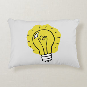 Eureka Idea Lightbulb Illustration Pillow