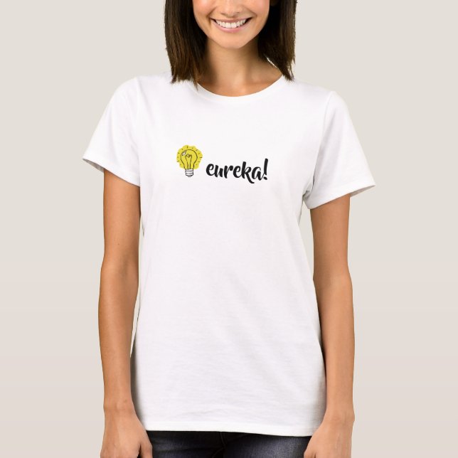 Eureka! Light Bulb Idea Illustration T-shirt (Front)