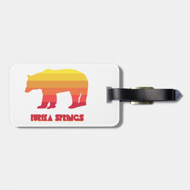 Eureka Springs Arkansas Rainbow Bear Luggage Tag (Back Horizontal)