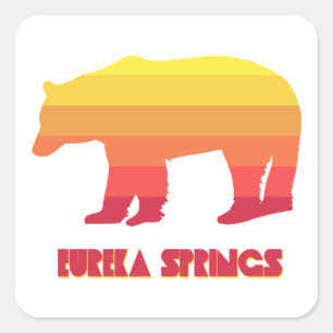 Eureka Springs Arkansas Rainbow Bear Square Sticker