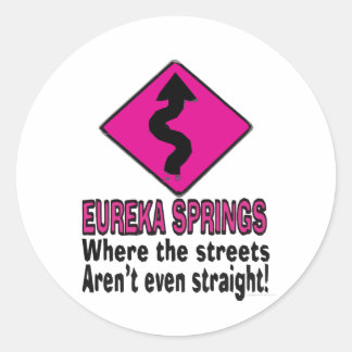 Eureka Springs streets Classic Round Sticker