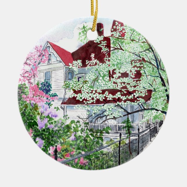 Eureka Springs Victorian Ceramic Tree Decoration (Front)