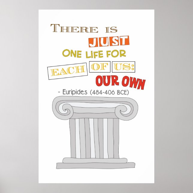 Euripides Just One Life to Live Gay Poster (Front)