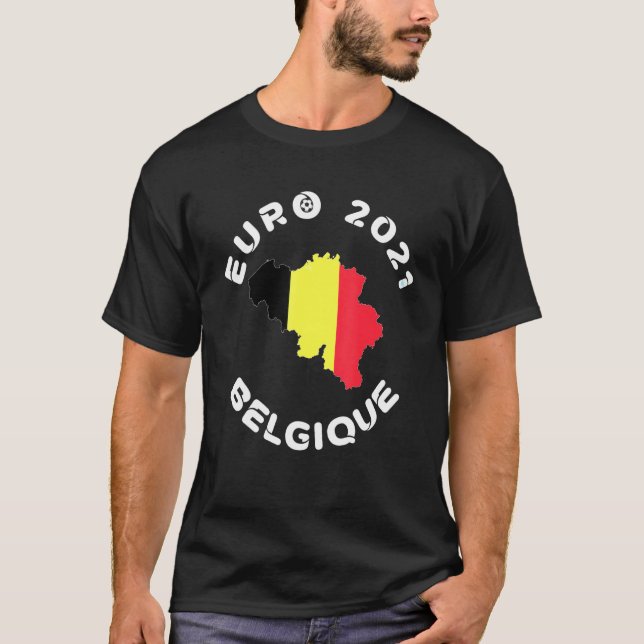 Euro 2021 Belgium Border Country Football Flag T-Shirt (Front)
