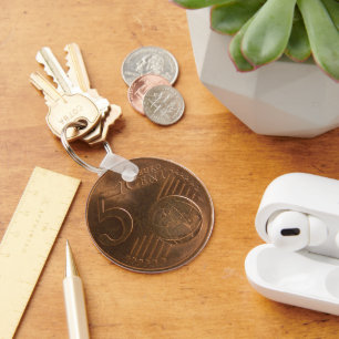 Euro 5 Cent Money Coin Key Ring