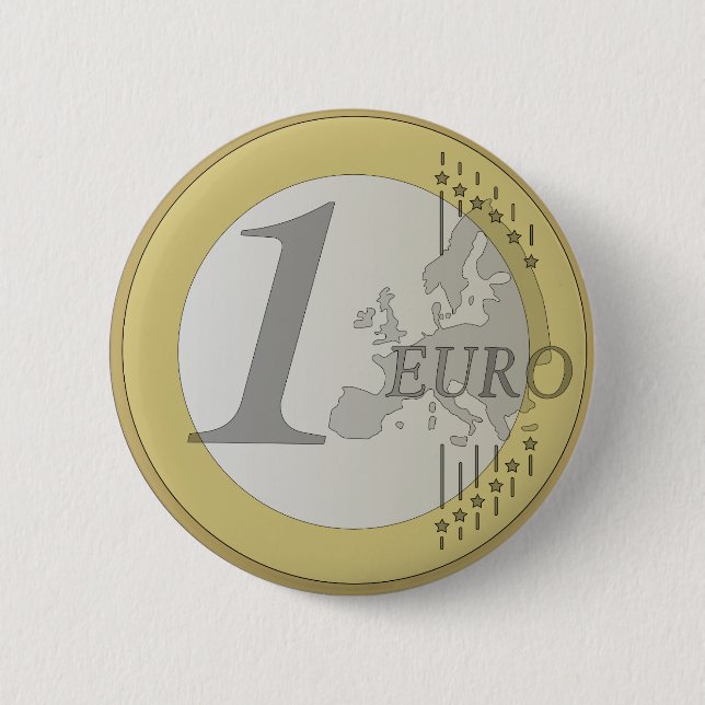 Euro coin 6 cm round badge (Front)