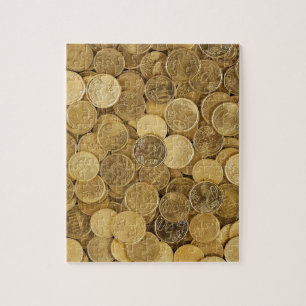 Euro Coins Currency Money Yellow Market Europe Jigsaw Puzzle