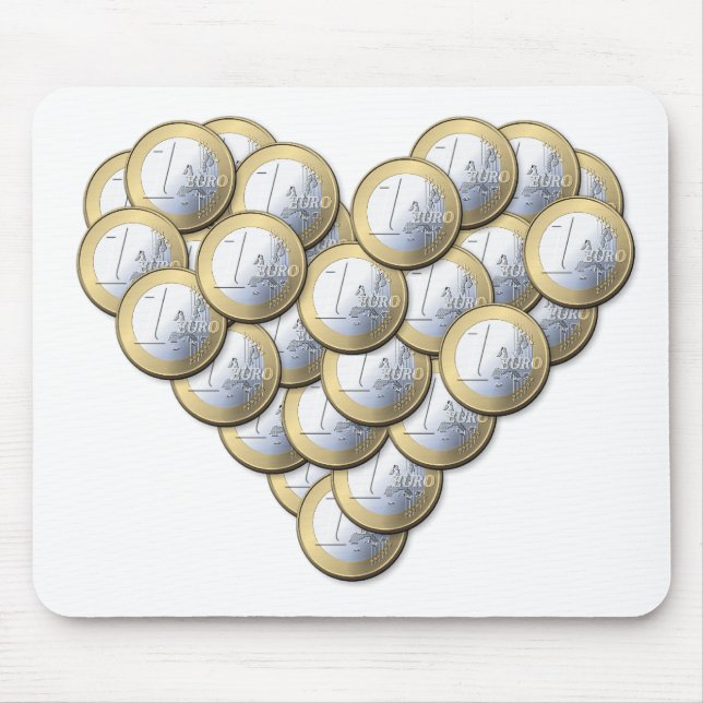 Euro Coins - heart pattern - mousepad (Front)