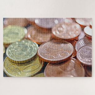 euro coins under sun beams jigsaw puzzle
