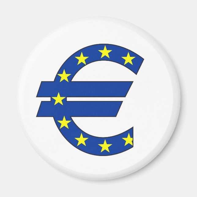 euro currency symbol money sign magnet (Front)