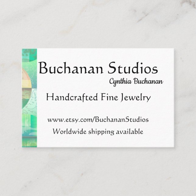 Euro Large Personalise Text Feminine Memorable Business Card (Front)