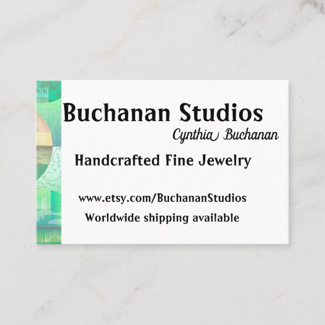 Euro Large Personalise Text Women's Grab Attention Business Card (Front)