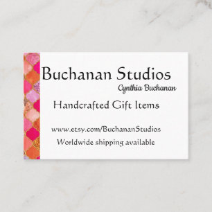 Euro Large Personalize Text Memorable Pinks Business Card