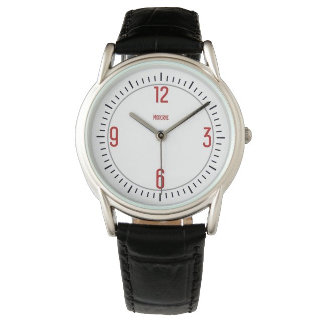 Euro Moderne 1 Red Designer Watch (Front)