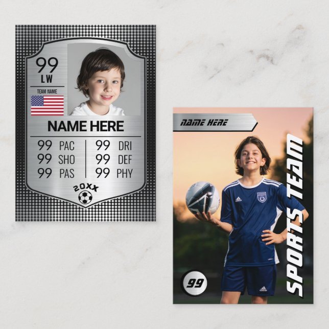 EURO Soccer Card Shield Grey Football Trading Card (Front/Back)