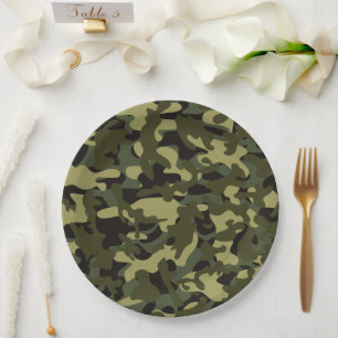 Euro Spring Camouflage Paper Plate