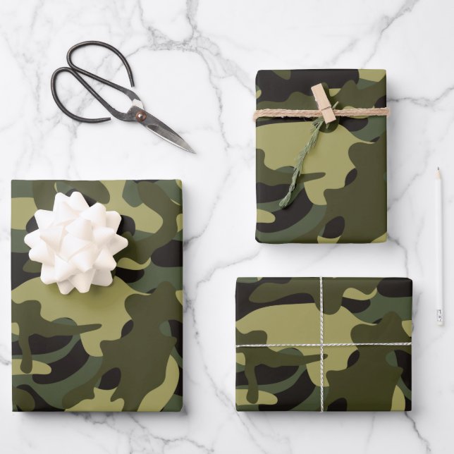 Euro Spring Camouflage  Wrapping Paper Sheet (Front)