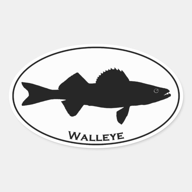 Euro Style Oval Walleye Logo Sticker (Front)