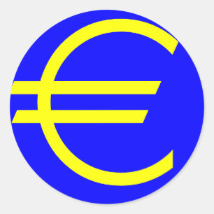 EURO, the symbol for european currency Classic Round Sticker