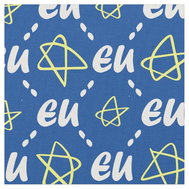 Euro Union flag blue white yellow stars Abstractio Fabric (Close Up)