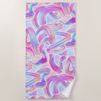 eurobeat holorave - pink and blue : beach towel